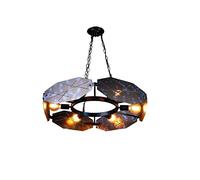 Wmmner Multi-Head Chandelier Vintage Retro Ceiling Lamp in Antique Rust Finish Wrought Iron E27 Droplight Edison Light Bulb Flush Mount Light/6Lights