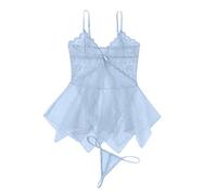 Wmmner My UK hot Santa Lingerie for Women One Piece Naughty Lingerie Deep V-Neck Stretch Negligee Sets for Women UK hot Plus Size 18 Fishnet Set/Bu1/One Size