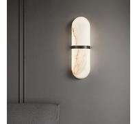 Wmmner Nordic Home Faux Marble Long Strip Wall Sconce Indoor Brass Modern Linear Wall Light Gold White Alabaster Wall Lamp Farmhouse Bathroom Vanity Light for Bedside Living Room Hotels Corridor/K/a