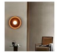 Wmmner Nordic Modern Home Decor Wall Lamps Nature Solid Wood Body Round Plate Lights Led Bedroom Corridor Simple Design Lustres/Black Wood/Cool White
