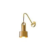 Wmmner Nordic Post-Modern Copper Restaurant Wall Lamp Single Head Personality Creative Brass for Reading The Study Pure Simple Bracket Light Installation Exterior Fixture