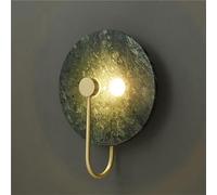 Wmmner Nordic Round 12.6In Wall Light Fixtures Natural Marble Indoor Wall Lamps Warm Light Led Simple Wall Sconce Gold Copper Decoration Wall Lantern for Living Spaces Wall Decor(White)/Green/a