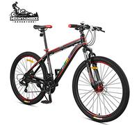 Wmmner Off-Road Mountain Bikes 27 Speed for Adults Men Women, Hardtail Mountain Trail Bike with Front Suspension, Aluminum Alloy Mountain Bicycle, Dual Disc Brake & Adjustable Seat,Green,24 inch/Black
