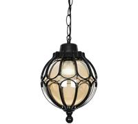 Wmmner Outdoor Lights Farmhouse Outside Chandelier Porch Fixture Black Metal with Clear Glass Globe in Aluminum Cage Frame Exterior Lantern,Led Ceiling Lamp/Onecolor/27 * 36Cm