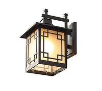 Wmmner Outdoor Wall Lantern 1-Light Exterior Sconce Lamp Porch Light Fixture Window Lamps & Sconces Landscape Wash Lights Rustic Urban Barn/Black/29 * 38Cm