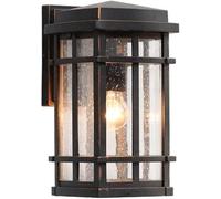 Wmmner Outdoor Wall Sconce Chinese Style Square Retro Country Wall Sconce Lights E27 Clear Glass Shade Wall Lamp