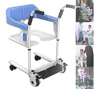 Wmmner Patient Transfer Lift,Steel Transport Wheelchair, Emergency Evacuation Chair Wheelchair Belt Safety Lifting,Device for Bathing Home Commode,Brown,Basicedition/Lightblue/Comfortedition