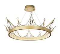 Wmmner Pendantlight, Crown Series Crystal Light Princess Children's Room Net Red Ceiling Hanging Lamp for Crystal Chandelier Lighting Fixture for Bedroom(Smoke Grey)/Clear