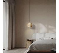 Wmmner Rattan Light Fixture Wicker Chandelier for Kitchen Island,Farmhouse,Boho Woven Hanging Ceiling Lights Hand-Worked Bamboo Basket Lamp Shade Living Room Present (45Cm)