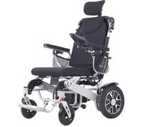Wmmner Reclining Foldable Electric Wheelchairs for Seniors and Adults, Airline Approved Deluxe Lightweight Electric Wheelchair, with Headrest, 500W 12Ah Lithium Battery, All Terrain