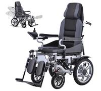 Wmmner Reclining Power Heavy Duty High Back Electric Wheelchair for Adults and Seniors, All Terrain Motorized Power Intelligent Foldable Wheelchair, 12Ah Battery, Support 150Kg