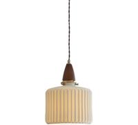 Wmmner Retro Countryside Wood Chandelier Nordic Ceramic Light Minimalist Adjustable Height Hanging Lamp for Kitchen Island Living Room Bedroom Bedside Dining Room Hallway