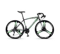 Wmmner Road Bike 700C Wheels, 21/24/27/30 Speed, Adult Bicycle, High Carbon Steel Frame, Shock Absorbing Men'S and Women Racing Fork/Black green/30SPEED_THREE-BLADE
