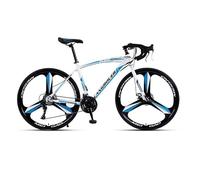 Wmmner Road Bike 700C Wheels, 21/24/27/30 Speed, Adult Bicycle, High Carbon Steel Frame, Shock Absorbing Men'S and Women Racing Fork/White blue/24SPEED_THREE-BLADE