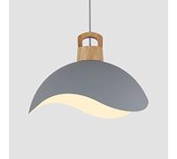 Wmmner Semi-Circular Creative Hanging Lightsaron Simplicity Lamp Elegant Bohemian Chandelier with Wood Led Nordic Style Ceiling Lighting Fixture for Restaurant Living Room Bar Dignified/Ash/40Cm