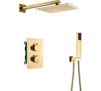 Wmmner Shower Head Handheld Showergold Shower Systemtatic Shower Set Concealed Shower Combo Set with Handheld Sprayer and Rain Shower Head Tub and Shower Trim Kit,Type B,8 Inches