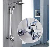 Wmmner Shower Kits, Modern Chrome Finish Rain Shower Set Faucet Abs Plastic Shower Head W/Abs Hand Shower Spray Mixer Tap Wall Mounted