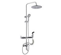 Wmmner Shower Set Chrome Shower System Wall Mounted Shower Set with Brass Shower Faucet Stainless Steel Abs Shower Head Handheld Shower Hosetat Bath Shower
