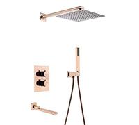 Wmmner Shower System Constant Temperature Rainfall Shower Hand Held Sprinkler Inlet Water Holder Filling The Bathtub Spout Bathroom Faucet,12 inch/12 inch/1