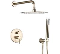 Wmmner Shower System Constant Temperature Rainfall Shower Hand Held Sprinkler Inlet Water Holder Filling The Bathtub Spout Bathroom Faucet,8 inch/8 inch/1