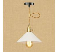 Wmmner Simple Wrought Iron Chandelier Small Color Metal Lampshade Dining Room Kitchen Bedroom Ceiling Lamp E27 Single Head Adjustable Lighting Bar Barn Lamp,Ceiling Chandelier/Bianco