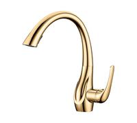 Wmmner Sink Faucet for Bar Farmhouse Commercial, Brass Faucets, Silver Pull Out Kitchen Tap, Single Hole Handle Swivel 360 Degree Mixer Crane/Gold/a