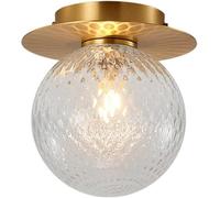 Wmmner Spherical Lampshade Ceiling Lamp Modern Clear Glass Ceiling Light All Copper Elegant Ceiling Light Fixture for Hallway Balcony Entryway Foyer Stairwell Aisle Loft Restaurant Chandelier
