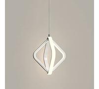 Wmmner Square Lamp Led Kitchen Island Lighting Fixture, Modern Mini Hanging Chaner 18W Dining Table Light Fixture, Bedroom Bedside Single Head Drop Ceiling Lamps/White3000K
