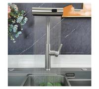 Wmmner Stainless Steel Grey Kitchen Faucet 360 ° Rotation Cold and Hot Deck Mounted Pull Out Sink Multiple Water Outlet Methods Tap,Easy Install/a