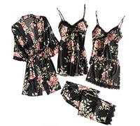 Wmmner Subscribe and Save Offers Womens Lingerie Women's hot Sheer Lace Babydoll Lingerie Dress Set Plus Size 20-22 Women hot Bodysuit Teddy Ning s/C-Black/L