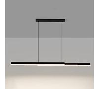 Wmmner Suspension En Métal Noir, Suspension Led Tricolore À Intensité Variable, Lampe Suspendue Moderne Pour Salle À Manger, Luminaire Suspendu Simple Pour Bureau, Salle de Réunion/Noir/B