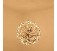 Wmmner Suspension Led Chromée, Petit Lustre Spoutnik Firework Dandelion, Luminaire Suspendu Pour Salle À Manger, Chambre, Cuisine/3000K/Diamètre 30 Cm