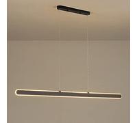 Wmmner Suspension Led Minimaliste, Lustre Linéaire, Lampe Suspendue Au Plafond, Longue Bande, Lampes Suspendues, 3 Modes de Couleur, Lustres Pour Salon, Salle À Manger, Îlot de Cuisine/Foncé/120 Cm
