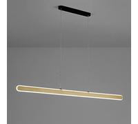Wmmner Suspension Led Minimaliste, Lustre Linéaire, Lampe Suspendue Au Plafond, Longue Bande, Lampes Suspendues, 3 Modes de Couleur, Lustres Pour Salon, Salle À Manger, Îlot de Cuisine/Or/100 Cm