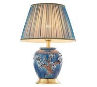Wmmner Table Lamps Compatible with Bedroom Pair Blue Table Lamps Ceramic Bedside Table Lamps with Fabric Lampshade - Concise Nightstand Table Lamps,Ceiling Chandelier