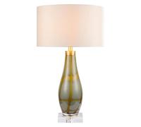 Wmmner Table Lamps Compatible with Bedroom Pair - Style Table Lamps Glass Bedside Table Lamps with Fabric Lampshade - Nightstand Lamps,Ceiling Chandelier