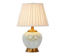 Wmmner Table Light Nightstand Lamp Traditional Hand-Painted Ceramic Table Lamp Modern Bedside Table Lamp Retro Desk Reading Nightstand Lamp Table Lamps for Bedroom(Dimmer Switch,39 * 64Cm)/Dimmer Swit