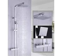 Wmmner Traditional 3 Speedtatic Rain Shower System with Wall Mounted Black Shower Head and Handheld Spray Gun Combo/C