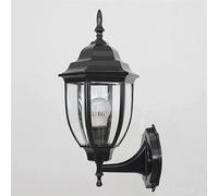 Wmmner Traditional Glass Lantern Sconce Outdoor V-Intage Metal Wall Lamp Outdoor Waterproof Matte Black Finish with Clear Glass Wall Mount Light, Chandelier/OneColor