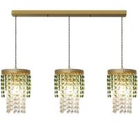Wmmner V-Intage Brass Pendent Lamp E14 Crystal Wind Chime Ceiling Hanging Light Modern Room Suspended Light,Light/One Color/70Cm