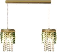Wmmner V-Intage Brass Pendent Lamp E14 Crystal Wind Chime Ceiling Hanging Light Modern Room Suspended Light,Light/One Color/50Cm