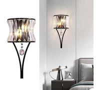 Wmmner Vanity Light Crystal Bathroom Wall Sconce Black Gold Raindrop Crystal Wall Mounted Light Hardwired Hallway Lighting Fixture Bedside Wall Lamp for Bedroom Living,Gold-A/K/a