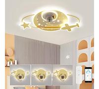 Wmmner Ventilateurs de Plafond Silencieux Avec Éclairage Et Télécommande Ventilateur de Plafond Led Avec Lampe Réversible 6 Vitesses Minuterie Dimmable Lustres Pour Enfants Avec Ventilateur Pour Chamb