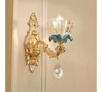 Wmmner Vintage Gold Wall Light Fixtures, Antique Crystal Wall Sconce Light for Bathroom Bedside Living Room Wall Lamp(45Cm/17.7In)/One Color/22Cm/8.6In