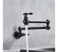 Wmmner Vintage Kitchen Folding Wall Mounted Faucet, Single Cold,Chrome Plated/Black/a