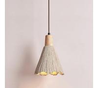 Wmmner Wabi Sabi Cement Lamp Japanese Style Concrete Light Adjustable Cord Wood Kitchen Island Light Fixture Cone Retro Hanging Lighting for Restaurants, Bedroom, E27(C)/One Color/a