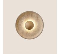 Wmmner Wabi-Sabi Style Natural Stone Wall Sconce Vintage Industrial Yellow Travertine Farmhouse Wall Light Fixture Mid Century Modern round Wall Mounted Lamp for Bedroom Living Room Staircase Aisle/Lo
