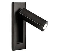 Wmmner Wall Lamp, Engineereading Lamp, Metal Square Lamp Holder Spotlight, Modern Led Bedroom Lamp Wall Light Sconce, Bedside Reading Light Recessed Hidden Switch Wall Lamps, 360° Rotatable 90° Foldab