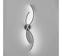 Wmmner Wall Lamp, Led Long Strip Wall Lights Modern Geometry Design Black Linear Wall Light Minimalist Aluminum Wall Mounted Background Lamp for Bedroom Living Room Hallway Stairs 6000K(C,80Cm)/a/60Cm