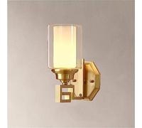 Wmmner Wall Lamp Wall Light Mirror Reading Lamp All Copper Chinese Wall Lamp Modern Living Room Wall Light E27 Indoor Lighting Simple Stair Aisle Wall Lamp with Glass,Glass-2Pcs/Glass/1Pc